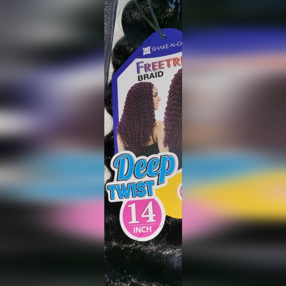 DEEP TWIST 14" 1B - FREETRESS SYNTHETIC HAIR CROCHET BRAID BULK - Picture 2 of 4